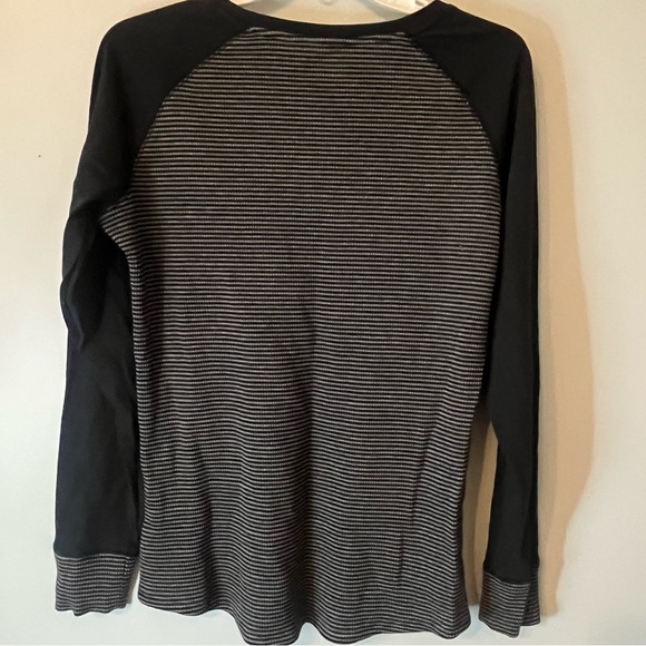 Columbia Long Sleeve Top Women’s size XL Unisex Ribbed Striped Black Gray - Picture 5 of 9